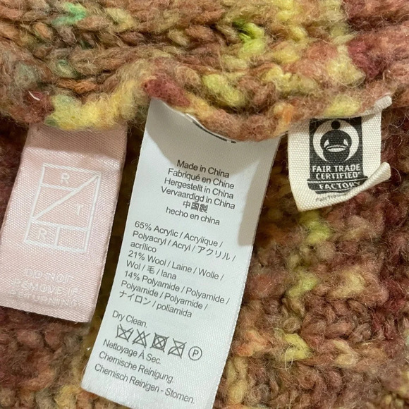 Madewell Space Dyed Waller Crop Cozy Knit Multicolored Cardigan size xs - Picture 9 of 9